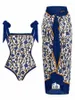 Damenbadebekleidung 2024 Sonnenschutz Einköpfig Badeanzug Set Edition gedruckter zweiteiliger Wrap Hip Gaze Rock Bikini Spot
