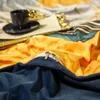Sängkläder sätter lyx europeisk set vinter sammet täcke täcke säng linne platt platta /monterade kuddfästen 4 /6 st