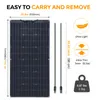 Xinpuguang 12V 50W Panneau solaire flexible 198V 100W Panneaux solaires Povoltaic Charger de batterie pour carcar