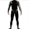 100% латекс-резиновый костюм Schwarz Catsuit Compuit Общий Zentai Zipper 0,4 мм S-XXL Cosplay, костюмы маскарадного костюма