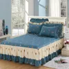 Beddengoed sets home textiel katoenen bed rok set elastisch rubberen plaat rooster hoge sprei beddengoed 200 220 printreactieve kwaliteit