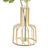 Vasi Metal Flower Stand Stret Vase Creative Glass per fiori Desktop Decor Regali Casa e piantare acqua
