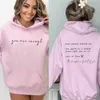 Men's Hoodies Sweatshirts Dear Person Behind Me Print Hooded Plus Size Hoodie Women Sweatshirts Harajuku Long Slve Girl Strtwear Loose Casual Pullover T240510