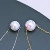 G18 K GOUD ZEERDEWATER EDISON PEARL 1012 mm ronde met sterke lichte en lichte gebreken geperforeerde hangketting voor vrouwen 240511