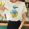 T-shirt féminin t-shirts ukrainiens Femmes Strtwear Y2k Tops japonais Lady Creative Slve Vintage Casual Clothes Leisure T confortable Y240509