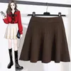 Röcke Herbst im Herbst Winter Vintage Strick Medium Mini Frauen Hight Taille große Größe 4xl Samt schwarzer Curry Aprikose koreanische Stil Kleidung