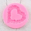 Baking Moulds Heart Shaped Rose Wreath Silicone Molds DIY Wedding Fondant Cake Decorating Tools Cupcake Topper Candy Chocolate Gumpaste