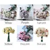 Fleurs décoratives Fleur artificielle avec 27 Head Peony Ranunculus Buttercup Bouquet thé Rose Corms Bulbes Party Decor