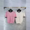 Tshirt pour femmes de la créatrice de mode 2024 Début de printemps Nouveau chemise tricotée à manches courtes élégantes et polyvalentes