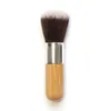 Wood Handle Makeup Foundation Brush Flat Bamboo Handle Round Top Soft Brush Multifunction Powder Foundation Blusher Brush RRA9962162688