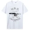 Mäns T-shirts American Corporate Traveler Spock Raumschiff Sci-Fi Retro Planet T-shirt T240510