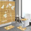 Shower Curtains Cartoon Color Tree Elk Bird Bathroom Sets Trunk Flower Landscape Non-slip Carpet Bath Mats Toilet Lid Cover Rugs