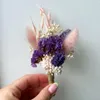 Decoratieve bloemen Mini Gedroogde bloemboeket Immortale rozenbruiloft Boutonniere voor mannen Boho Decoratie Rustieke home Decor Geschenken