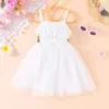 Girl's Dresses Dress For Kids 2-7 Years old Birthday Fashion Cute Floral Belt Tulle Suspender Princess Casual Dresses For Baby GirlL2405