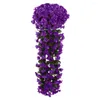 Fleurs décoratives Violet Artificiel Flower Party Decoration Simulate Wisteria Garland Tificial Mur Tifim Sanging Fake Basket F8f2