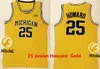 Мужчина № 5 Jalen Rose Michigan Wolverines Basketball Jersey сшита № 4 Крис Уэббер #25 Juwan Howard #41 Glen Rice #2 Jord Poole Michigan Jerseys S-3XL