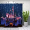 Courteaux de douche Fantasy Castle Starry Sky Scoreting Night View Kids Fairy Tale Salle Salle Sparproof Polyester Home Decor