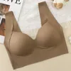 Sutiã sem costura para mulheres push up sutiã de roupas íntimas fêmeas macias vneck top No Wire Brassiere Sports Intimates Lingerie