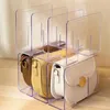 Storage de cuisine 1pcs 3/4 Grids Sac Diviseur étagère en plastique transparent Racks d'affichage en plastique Purse Luxury Armoire à main de sac à main