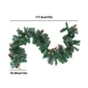 Decorative Flowers Lighted Christmas Garland 5.9ft Holiday Green Decor For Front Door Battery Powered DIY Decoration Stairs