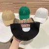 Fashion Baseball Cap Summer Men Women Letters Imprime Baseball Caps Grille Stripe Pu Leather Casual Hat