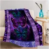 Blankets Butterfly Throw Blanket Purple And Blue Design For Kids Adts Cozy Couch Sofa Bed Living Room 230923 Drop Delivery Home Garden Dhica