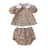 Набор одежды Summer Baby Girls Set 0-3y Baby Girl Cotton Floral с короткими рукавыми топами+2 шт в дне для легкого ношения Baby Girl Setl2405