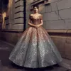 2021 Glitter recided Wine Red Evening Quinceanera Dresses Ball Of Contte Long Gold Gold Blingbling Party Prom Dressal 267L