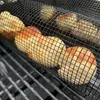 Narzędzia 2cece BBQ Mesh grill ruszt ruszt z siatki siatki srebrne 30 cm na spożycie piknikowe na zewnątrz z haczykiem