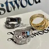Nuovo anello di saturno della cintura di Westwoods per donne di alta qualità e design a forma scintillante a doppia strati
