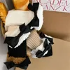 女性の靴下甘い弓の毛皮のトリム子牛の日本のリブ付きニット中央チューブ