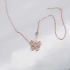 Collier de créateur Vanca Luxury Gold Chain S925 Silver Butterfly Collier Fall Diamond Fall Full Sweet Little Fairy Collar Chain Bijoux