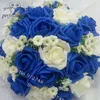 Fleurs de mariage PerfectLifeoh Bleu royal Beautiful Foam Roses Artificial Flower Bride Bouquet Party Decor for Decoration 217n