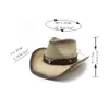 Hollow Out Straw Western Cowboy Hat For Men Women Summer Curling Brim Beach Zon Hoeden Panama Cowgirl Hoeden Outdoor Fishing Hat