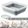 Keuken Opslag Vouwbaar Dish Rack Water Lekkage Plastic Tabelweergreep D uitgoed Drain Tray Home Drying Wasbaar