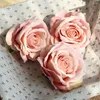 Decorative Flowers 3Pcs Artificial Rose Head Fabric Red For Wedding Gifts Guests Gift Girlfriend Teddy Bear Bride