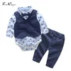 Bekleidungssets 2017 Mode Baby Boys 3-teilige Tanktop+Krawatte Jumpsuit Formale Party-Kleidung Set Baby Boys Set Herren Kleidungsstück Set kostenlos liefert2405