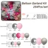 Party -Dekoration 254 PCs 5 10 12 18 Zoll Latex Ballon Bogen Kit Mehrere Farben Luftballons, die zum Geburtstag von Hochzeiten verwendet wurden