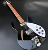 Guitarra eléctrica de 12 cuerdas, guitarra eléctrica de jazz rickon 360, cuerpo pintado negro, diapasón triángulo incorporado, envío gratis