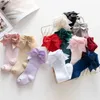 Kids Socks 12 color girl socks double bow cotton baby soft long tube childrens princess knee high 0-7Y d240513