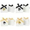 Present Wrap 10pieces Candy Box Graduation Party Student's Gifts Chocolate Cookie Packaging med Ribbon Bow Ceremony Supplies