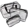 Sacs de rangement PVC Sac cosmétique Lady Transparent Clear Zipper Organisateur de maquillage noir Travel Bath Wash Make Up Case Toitrage for Girls