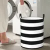 Laundry Bags Black And White Stripes Folding Baskets Dirty Clothes Toy Sundries Storage Basket Home Organizer Large Waterproof Hamper