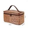 Sacs de rangement Sac de maquillage en lettres pour femmes Fashion Square Travel Wash Makeup Casmetic Cosmetic