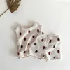 Set di abbigliamento milancel estate per bambini set di abbigliamento waffle orso set di abbigliamento e pantaloncini olio per bambini setl2405