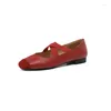 Sapatos casuais Leshion of Chanmeb tamanho 33-42 Couro genuíno Flat para o elástico cruzado feminino Ballerina balé apartamento vermelho mola nua