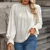 Women's Blouses Dameskleedig Casual Mock Neck Ring Ring Spun katoenen T -shirt onder shirts voor vrouwen zomer