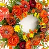 Decoratieve bloemen herfst kransen oogst deur krans kerst voor front festival viering pioen en pompoendecoratie home farmhous