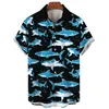 3D Print Shark Jellyfish Shirt Hawaiian for Men Oras Sea Life Animal Modèle à manches courtes Blouse d'été Fashion Top Shirts 240426