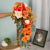 Decoratieve bloemen Exquisite Waterdrop Design herfst oranje bloem handheld kunstmatig boeket voor woningdecoratie en evenementen 667A